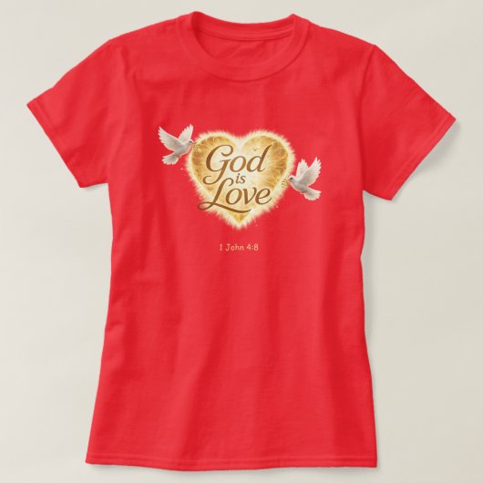 "1. Johannes 4,8" T-Shirt (Design vorne)