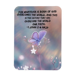 1. Johannes 5:4 NKJV Bibelvers Magnet