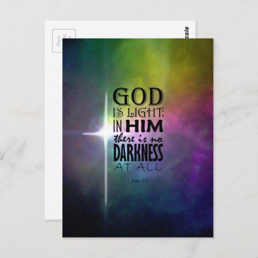 1. John 1:5 Postkarte (Vorne/Hinten)