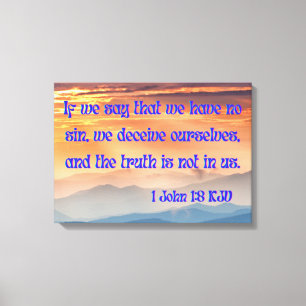 1 John 1:8 Bibelverse KJV Pic Wall Art Leinwanddruck