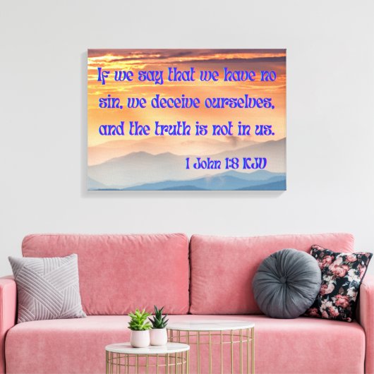 1 John 1:8 Bibelverse KJV Pic Wall Art Leinwanddruck (Insitu (Wohnzimmer))