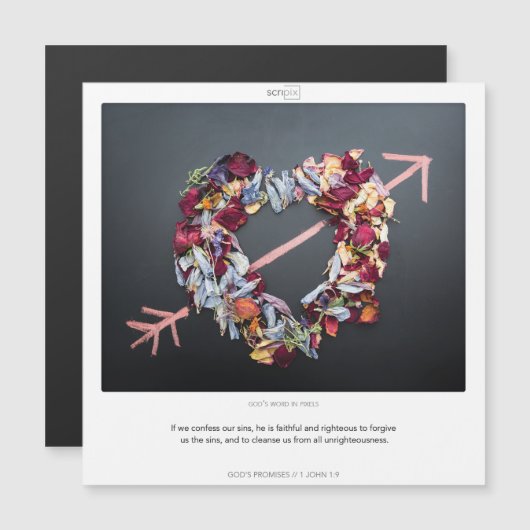 1 John 1:9 GOTTES VERSPRECHEN SCRIPIX-Magnetkarte Magneteinladung (Vorne/Hinten)