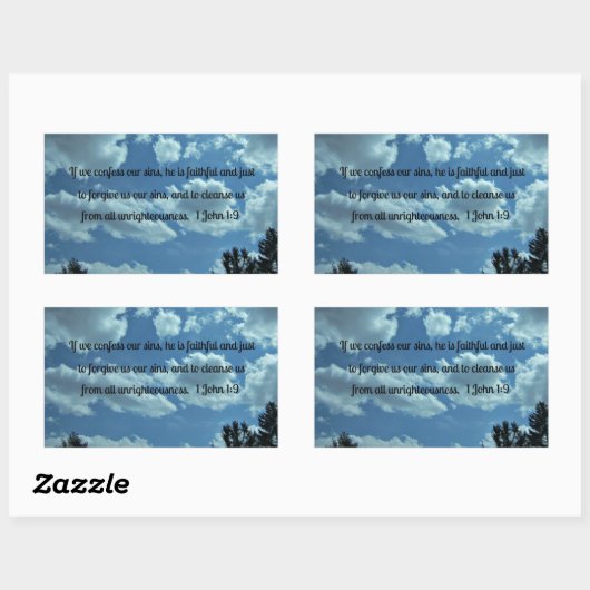 1. John 1:9 Rechteckiger Aufkleber (Blatt)