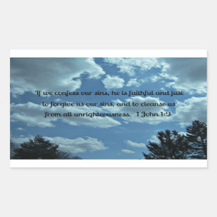1. John 1:9 Rechteckiger Aufkleber