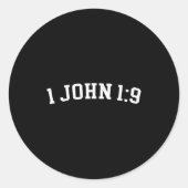1 John 1_9 Runder Aufkleber (Vorderseite)