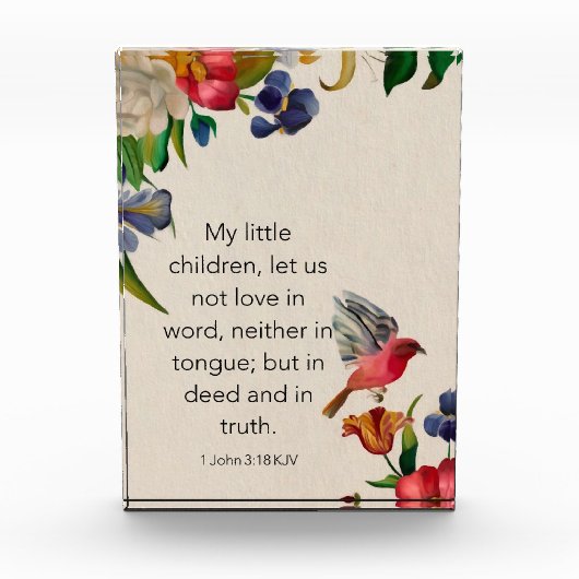 1 John 3:18 KJV Fotoblock (Vorderseite)