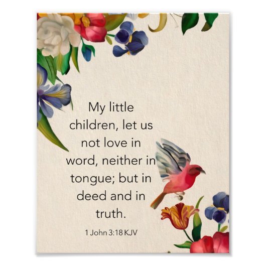 1 John 3:18 KJV Fotodruck (Vorne)