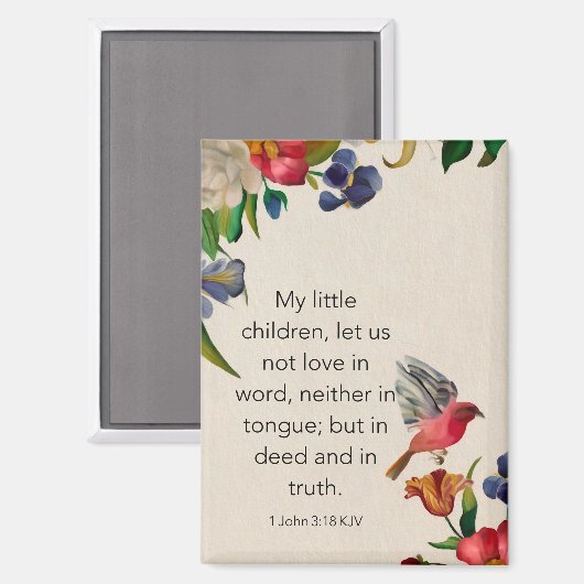 1 John 3:18 KJV Magnet (Vorderseite/Rückseite)
