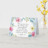 1 John 3:1 Große Liebe, die uns der Vater übergab Karte (Gelbe Blume)