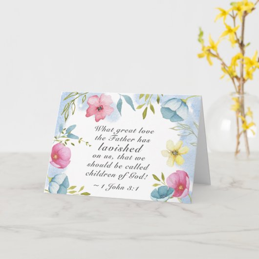 1 John 3:1 Große Liebe, die uns der Vater übergab Karte (Gelbe Blume)