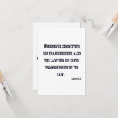 1 John 3:4 KJV Bible Verse Flat Greet Card Karte (Vorderseite/Rückseite Beispiel)