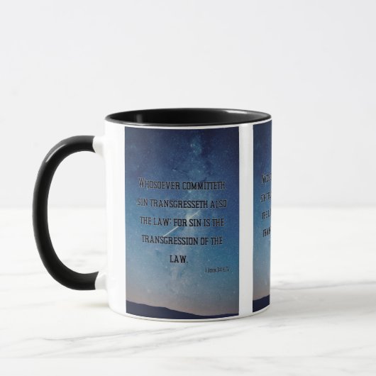 1 John 3:4 KJV Bible Verse Pic Zwei-Tone-Tasse Tasse (Links)
