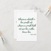 1. John 3:6 KJV Bible Verse Begrüßung Karte (Vorderseite/Rückseite Beispiel)