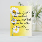 1 John 3:6 KJV Bible Verse Pic Gruß Karte (Stehend Vorderseite)