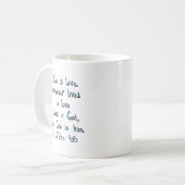1. John 4:16 Kaffeetasse (Vorderseite Links)