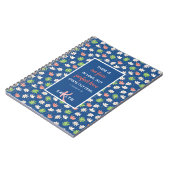 1 John 4:18 Blue Ditsy Floral Pattern Notebook Notizblock (Linke Seite)