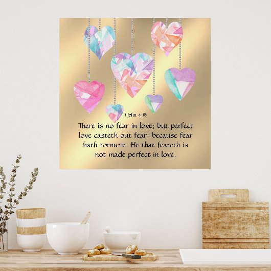 1. John 4:18 Poster (Küche)