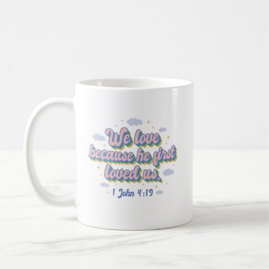 1 John 4:19 Bibelangebot Kaffeetasse (Links)