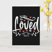 1 John 4_19 – He First Loved Me Bible Verse Gift  Karte (Gelbe Blume)