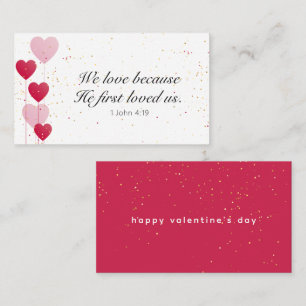1 John 4:19 Valentine Hearts Enclosure Card Begleitkarte