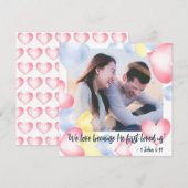 1 John 4:19 Valentinstag Watercolor Heart's Feiertagskarte (Vorne/Hinten)