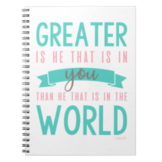 1 John 4:4 Bible Verse Christliches Notebook Notizblock