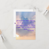 1 John 4:4 KJV Bible Verse Pic Flat Greycard Karte (Vorderseite/Rückseite Beispiel)