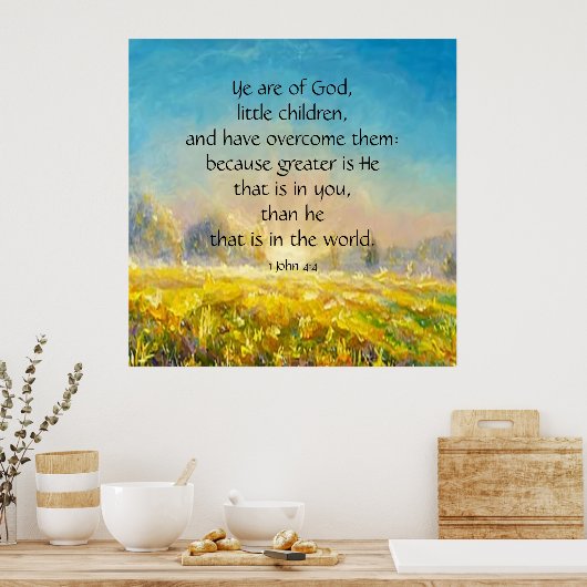 1. John 4:4 Poster (Küche)