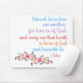 1 John 4:7 Bible Verse Regenbogentext Mousepad (Mit Mouse)