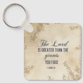 1 John 4 Der Herr ist größer als die Giganten-Bibe Schlüsselanhänger (Vorderseite)