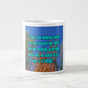 1. John 5:14 WEBU-Tasse Jumbo-Tasse