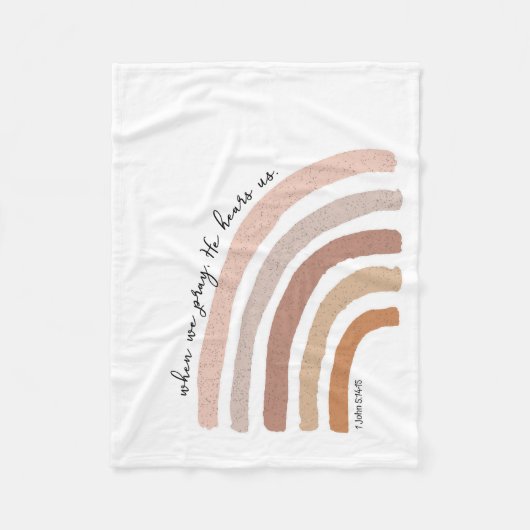 1 John 5:15 - Boho Rainbow Fleecedecke (Vorderseite)