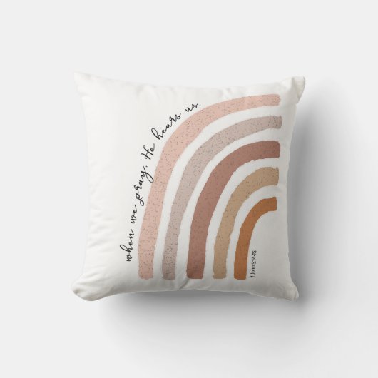 1 John 5:15 - Boho Rainbow Kissen (Vorderseite)