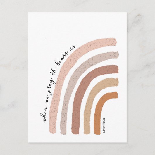 1 John 5:15 - Boho Rainbow Postkarte (Vorderseite)