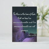 1 John 5:3 KJV Bible Verse Pic Flat Greycard Karte (Stehend Vorderseite)