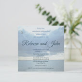 1 John Vintage Ocean Photo Wedding Invitation Einladung (Stehend Vorderseite)