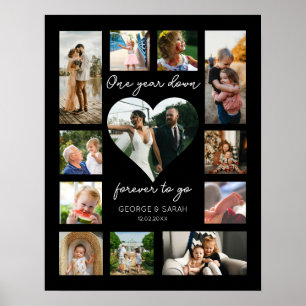 1. Jubiläum Foto 1 Jahr für immer zu gehen Poster