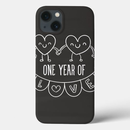 1. Jubiläum Geschenk Chalk Herz iPad Fall Case-Mate iPhone Hülle (Rückseite)