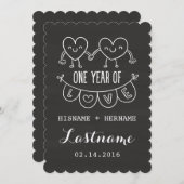 1. Jubiläum Geschenkartikel Herz V2 Einladungen (Vorne/Hinten)