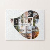 1. Jubiläum Herz geformt FotoCollage Puzzle (Horizontal)