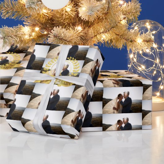 1. Jubiläum Hochzeitsfeier mit Gold anpassen Geschenkpapier (Feiertage)