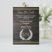 1. Jubiläum Holz & Gold Save the Date Einladung (Stehend Vorderseite)
