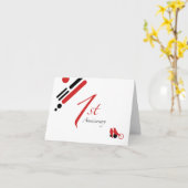 1. Jubiläum (Mod-Vögel) Karte (Gelbe Blume)