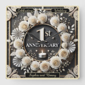 1. Jubiläum Special Meilenstein Quadratische Wanduhr (Vorderseite)