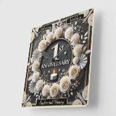 1. Jubiläum Special Meilenstein Quadratische Wanduhr (Winkel)