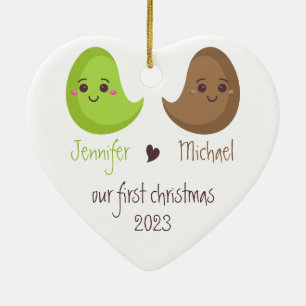 1. Jubiläum Unser erstes Weihnachtsfest Keramik Ornament