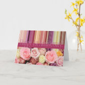 1. Jubiläumskarte - Pastellstreifen für Rose Karte (Gelbe Blume)