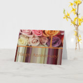 1. Jubiläumskarte - Pastellstreifen für Rose Karte (Gelbe Blume)