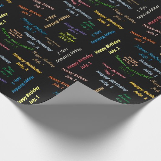 1. Juli, 1. Geburtstag Geschenkpapier (Ecke)