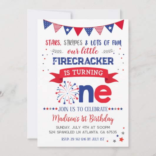 1. Juli Geburtstag Einladung (Vorderseite)